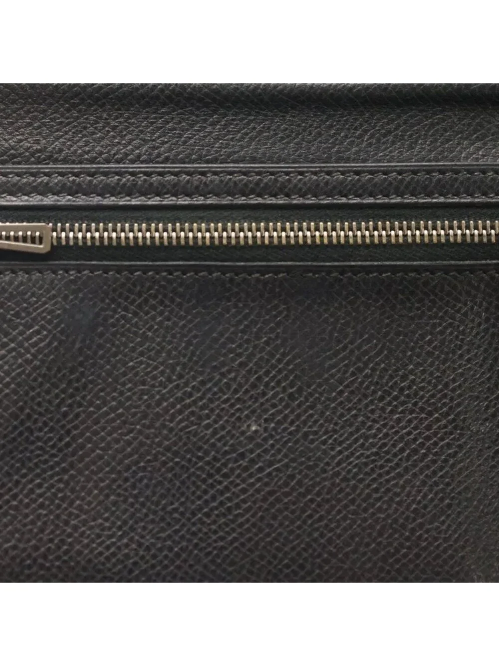 Hermes Bearn Classic Wallet Card Case Black Veau Epsom Silver